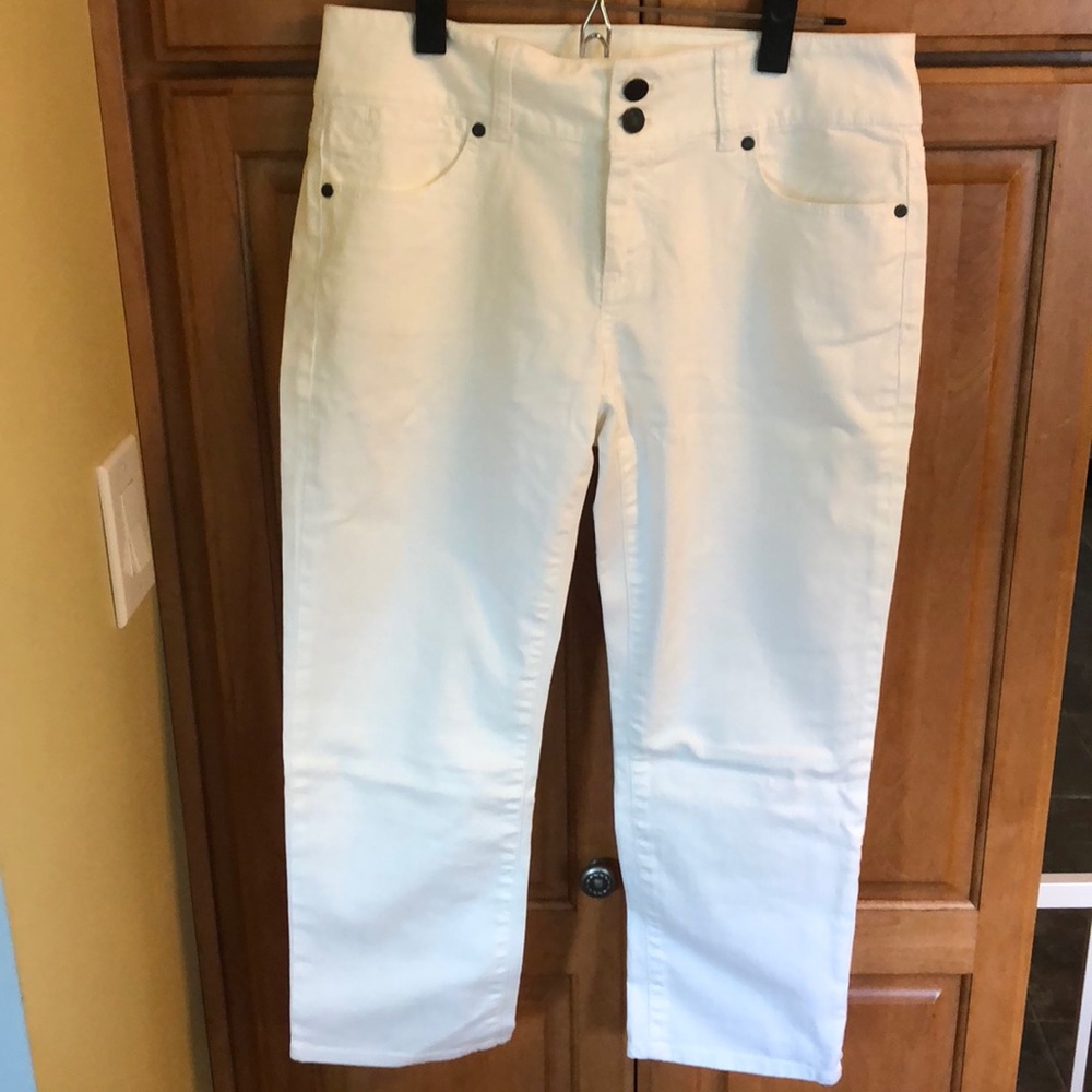 Talbots signature crop white jeans